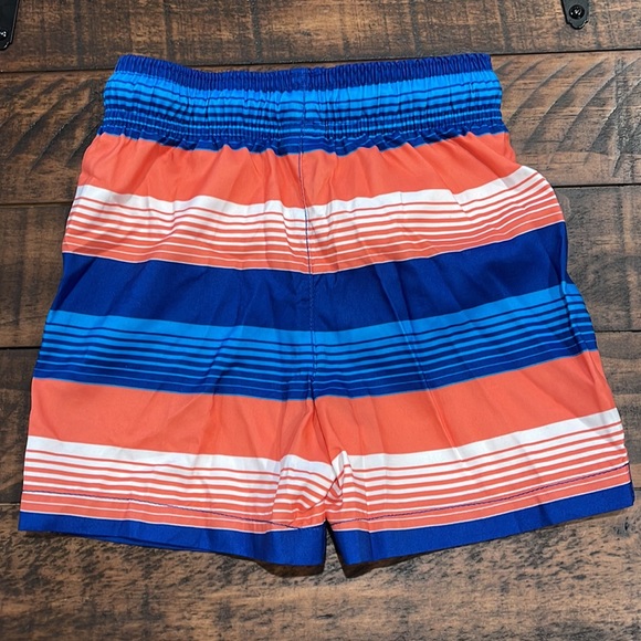 Boys Striped Lined Bathing Suit with Tie - Picture 2 of 3